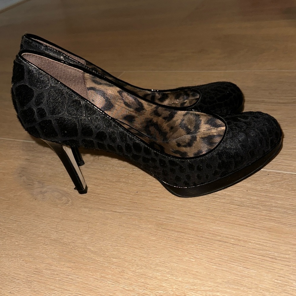 TALBOTS Mohair black heels stiletto shoes